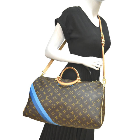 LOUIS VUITTON Speedy 40 Bandouliere Heritage Monogram Canvas Travel Bag Brown
