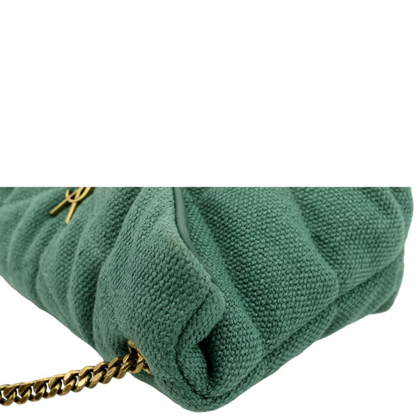 YVES SAINT LAURENT Loulou Puffer Mini Quilted Canvas Crossbody Bag Light Green