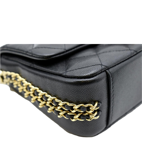 Chanel Mini Flap Grained Calfskin Leather Shoulder Bag - Bottom Left