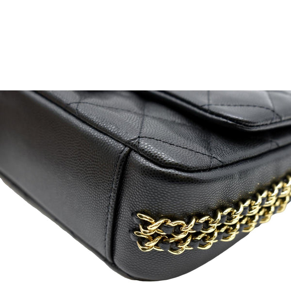 Chanel Mini Flap Grained Calfskin Leather Shoulder Bag - Bottom Right