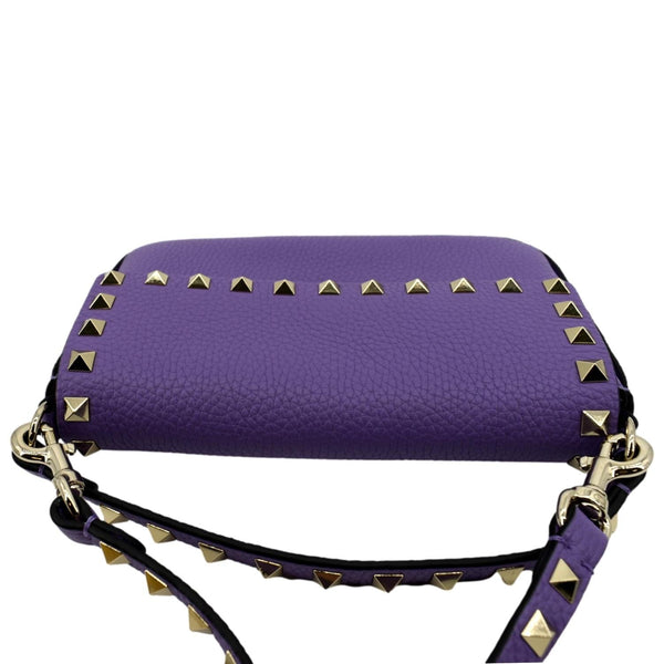 VALENTINO Garavani Rockstud Flap Leather Crossbody Bag Wisteria