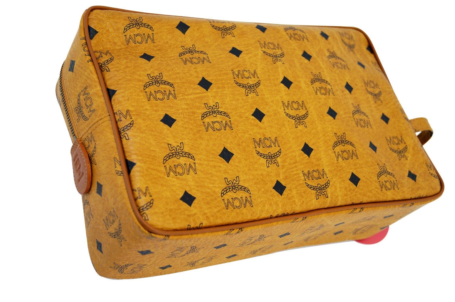 MCM Beige and Black Monogram Leather Clutch / Pouch at 1stDibs