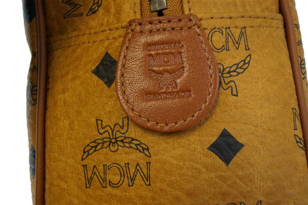 MCM Cognac Visetos Leather Vintage Clutch Bag Brown