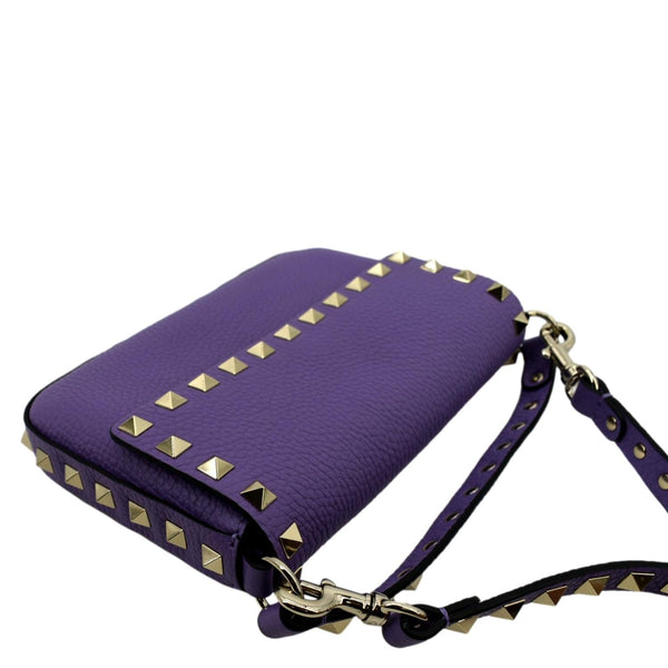 VALENTINO Garavani Rockstud Flap Leather Crossbody Bag Wisteria