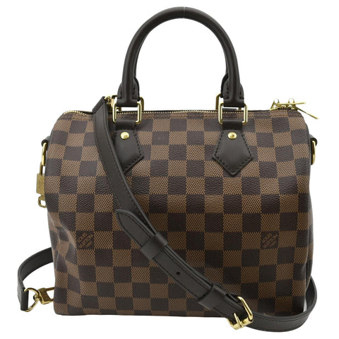 LOUIS VUITTON Speedy 25 Bandouliere Damier Ebene Shoulder Bag Brown