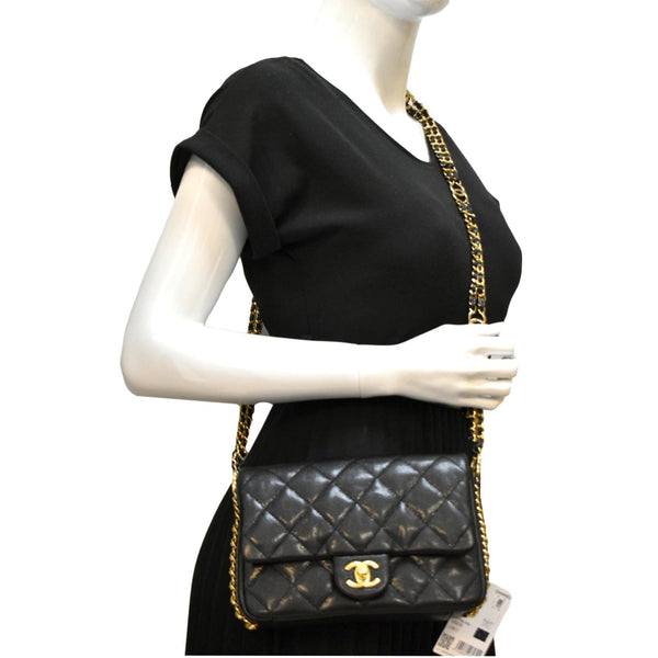 Chanel Mini Flap Grained Calfskin Leather Shoulder Bag - Full View