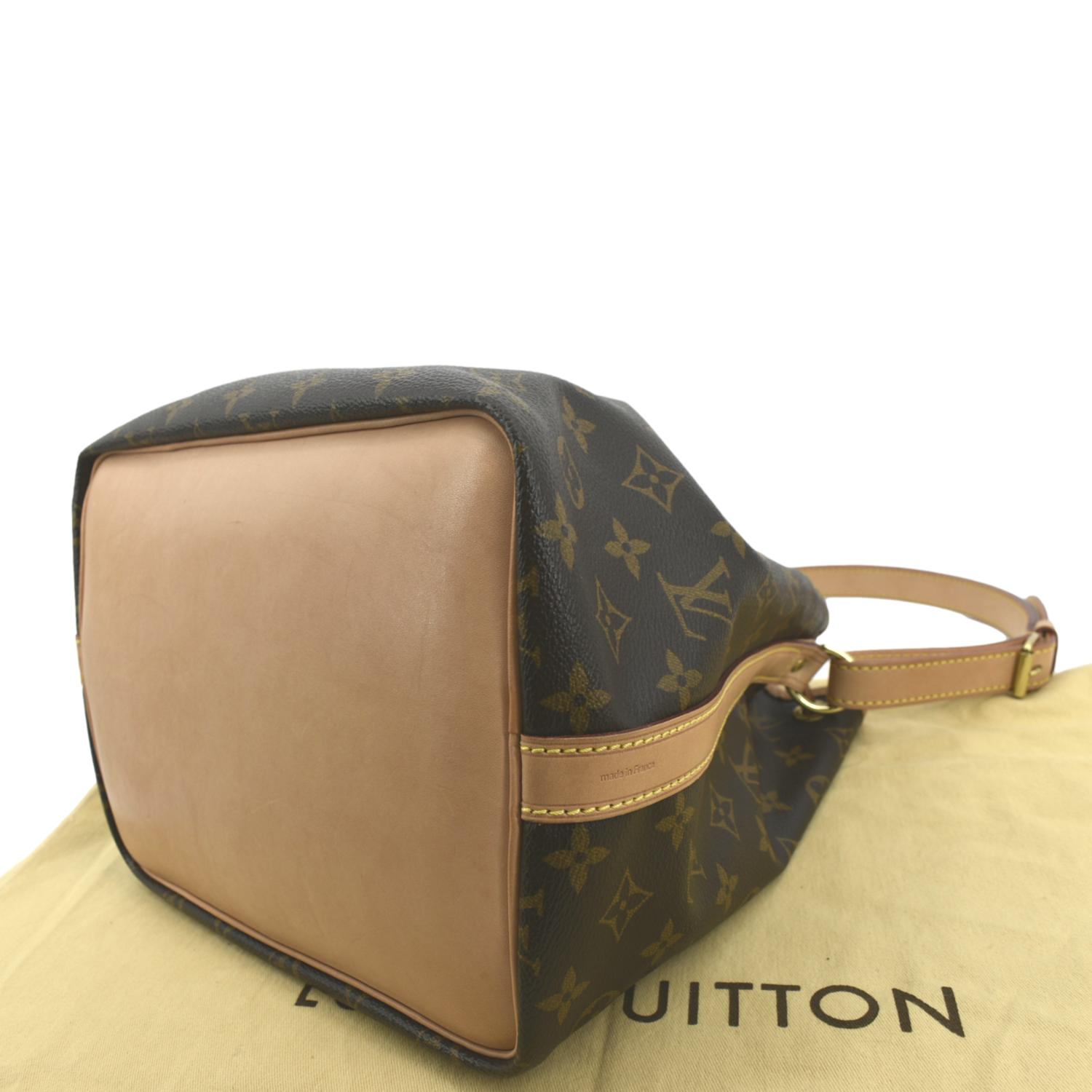 Louis Vuitton Ebene Monogram Coated Canvas Petit Noé Gold Hardware, 2021-2022 (Like New), Brown Womens Handbag