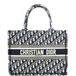 Christian Dior Book Medium Oblique Embroidery Tote Bag - Front