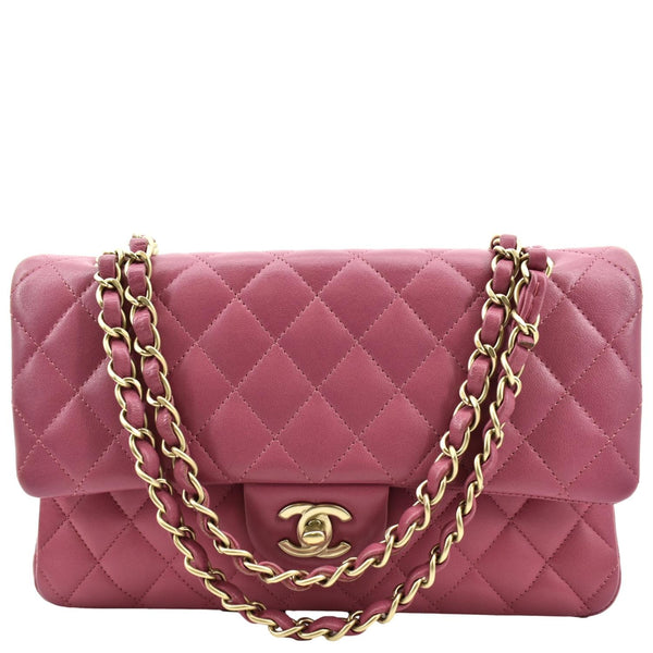 Chanel Classic Medium Double Flap Leather Shoulder Bag - Front