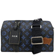 LOUIS VUITTON City Keepall Monogram Leather Travel Bag Blue