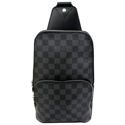LOUIS VUITTON Avenue Sling Damier Graphite Backpack Bag Black