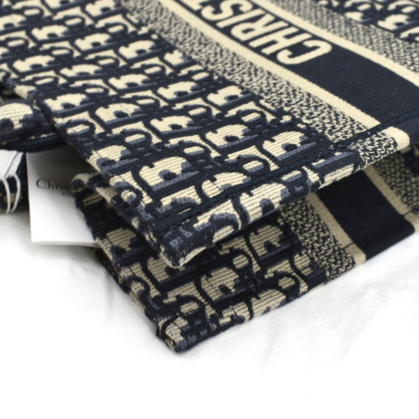 Christian Dior Book Medium Oblique Embroidery Tote Bag - Top Left