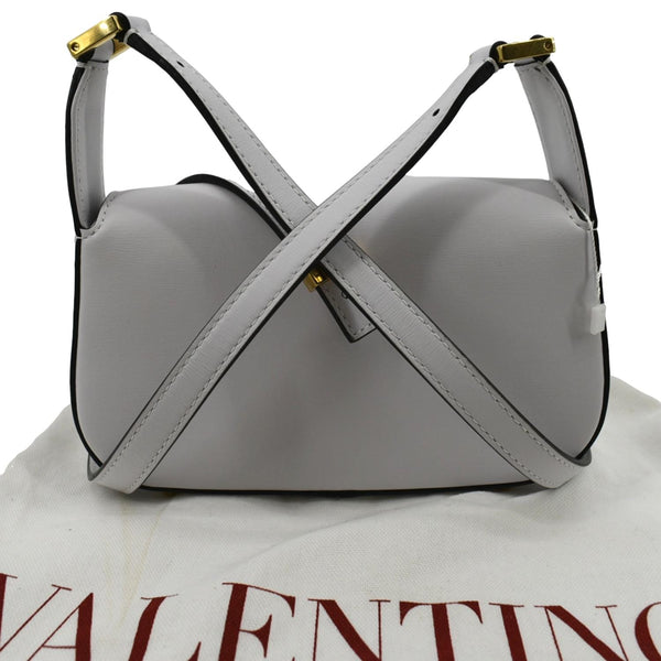 Valentino V Logo Chain Leather Shoulder Crossbody Bag - Back