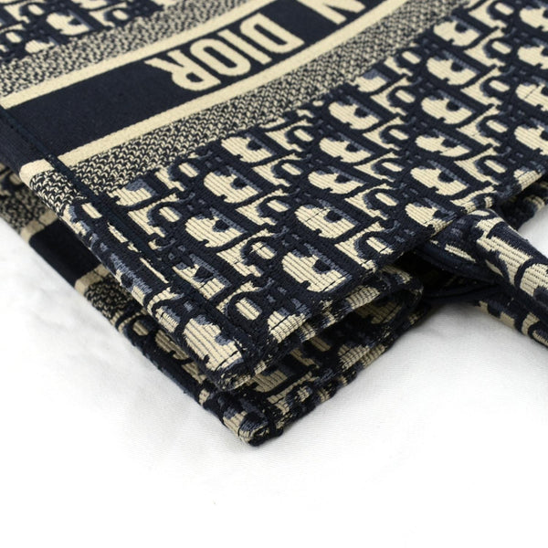 Christian Dior Book Medium Oblique Embroidery Tote Bag - Top Right