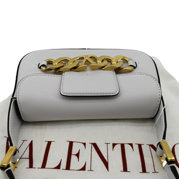 Valentino V Logo Chain Leather Shoulder Crossbody Bag - Top 