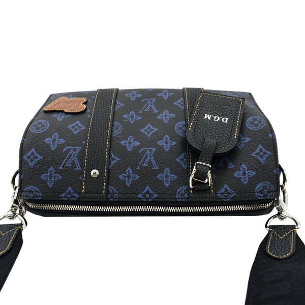 LOUIS VUITTON City Keepall Monogram Leather Travel Bag Blue