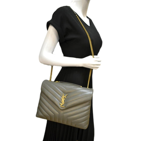 Yves Saint Laurent Medium Leather Chain Shoulder Bag - Full View