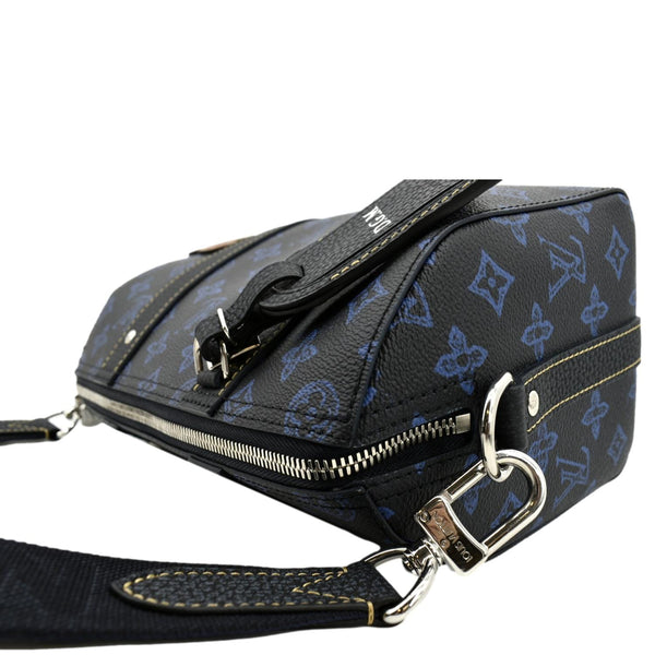 LOUIS VUITTON City Keepall Monogram Leather Travel Bag Blue