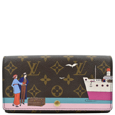 LOUIS VUITTON Sarah Evasion Monogram Canvas Wallet Brown