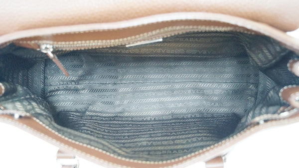 Prada Shoulder Leather Bag Brown Grommet - bag interior view