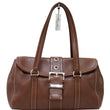 Prada Shoulder Leather Bag Brown Grommet - full view