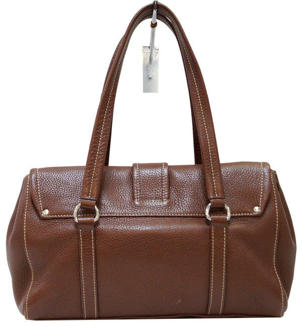 Prada Shoulder Leather Bag Brown Grommet - Far  view