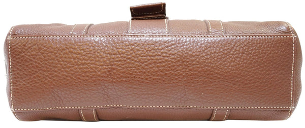 Prada Shoulder Leather Bag Brown Grommet - Full Bottom View