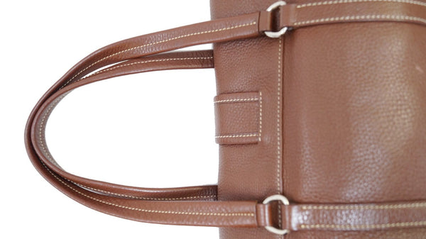 Prada Shoulder Leather Bag Brown Grommet - Vertical View 