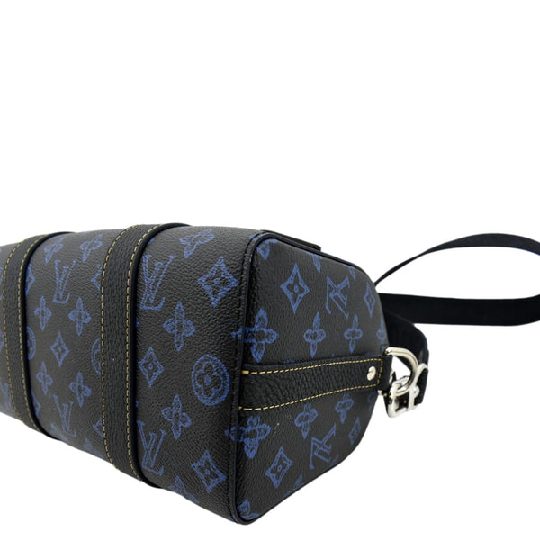 LOUIS VUITTON City Keepall Monogram Leather Travel Bag Blue