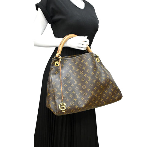 LOUIS VUITTON  Artsy MM Monogram Canvas Hobo Bag Brown