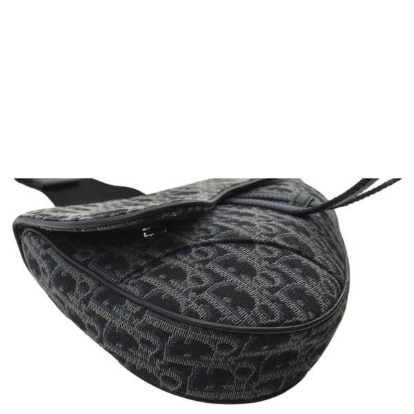 CHRISTIAN DIOR Saddle Oblique Jacquard Crossbody Bag Black