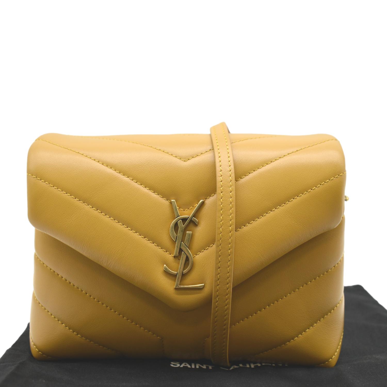 Ysl Mini YVES SAINT LAURENT Mini Loulou Leather Crossbody Bag Yellow