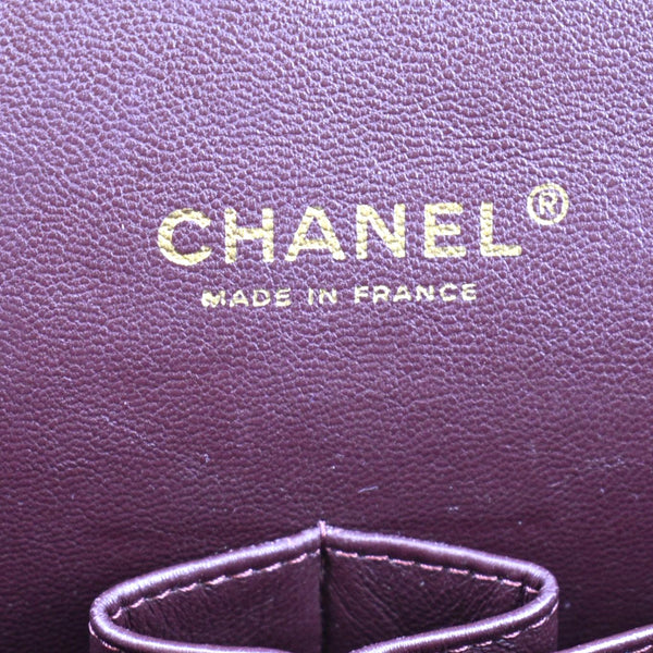 CHANEL Maxi Double Flap Lambskin Leather Shoulder Bag Black