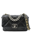 CHANEL 19 Small Flap Quilted Lambskin Leather Shoulder Bag Black - Final Sale