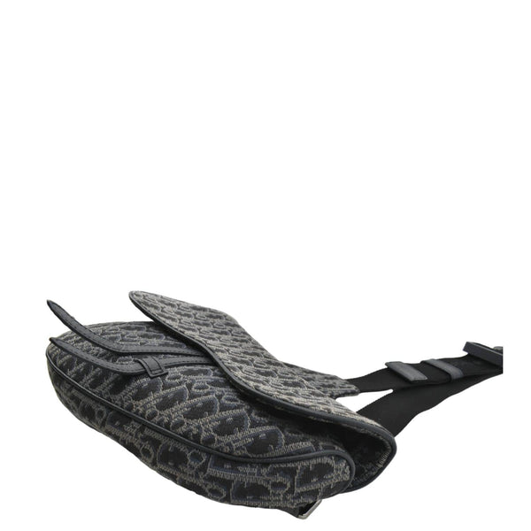 CHRISTIAN DIOR Saddle Oblique Jacquard Crossbody Bag Black