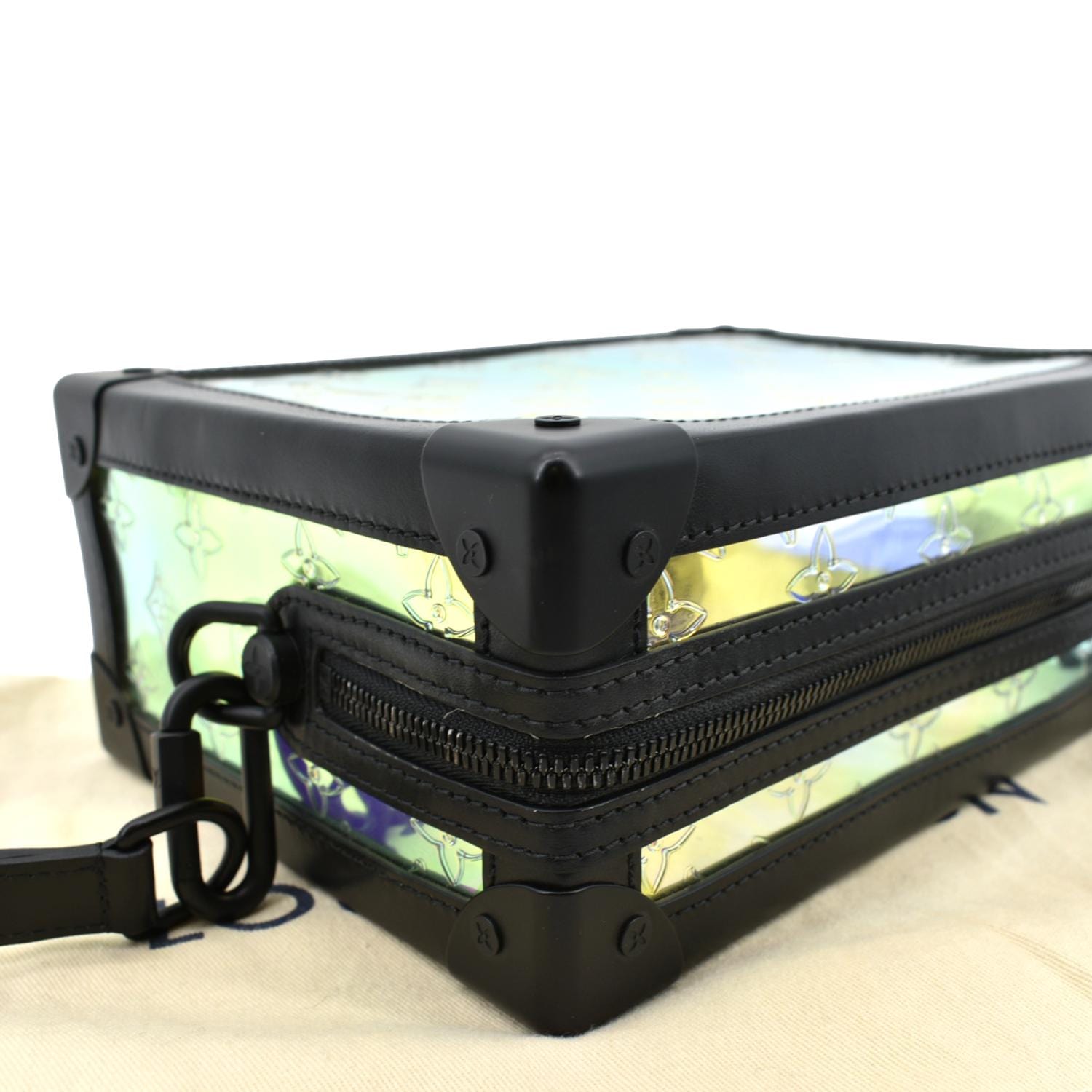 Louis Vuitton Black Iridescent Prism PVC Monogram Solar Ray Soft Trunk Bag  For Sale at 1stDibs