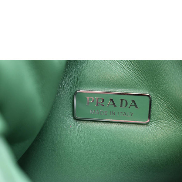 Prada Small Padded Soft Leather Shoulder Bag Dark Green - Made In Italy