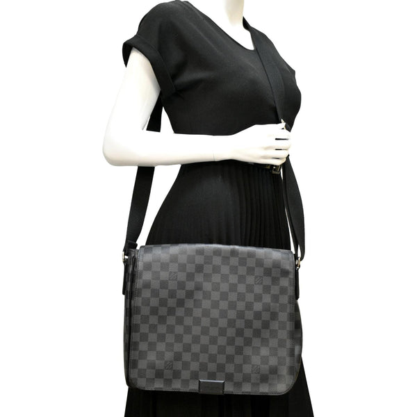 Louis Vuitton District MM Damier Graphite Messenger Bag - Full View
