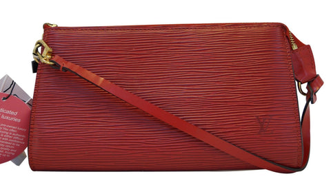 LOUIS VUITTON Epi Leather Red Pochette Accessories Pouch