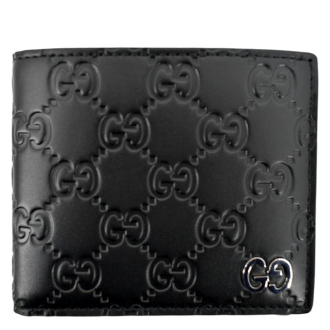 GUCCI GG Leather Bifold Men's Wallet Black 473916