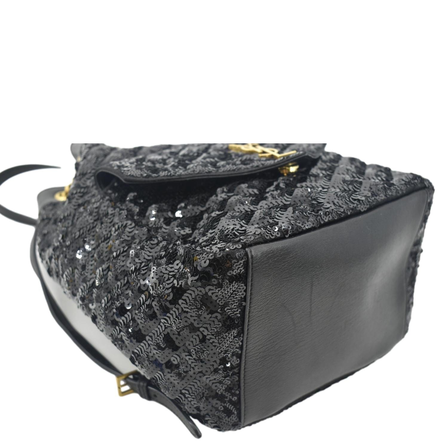 Dolce & Gabbana Large Sequin Miss Sicily Bag - Black Handle Bags