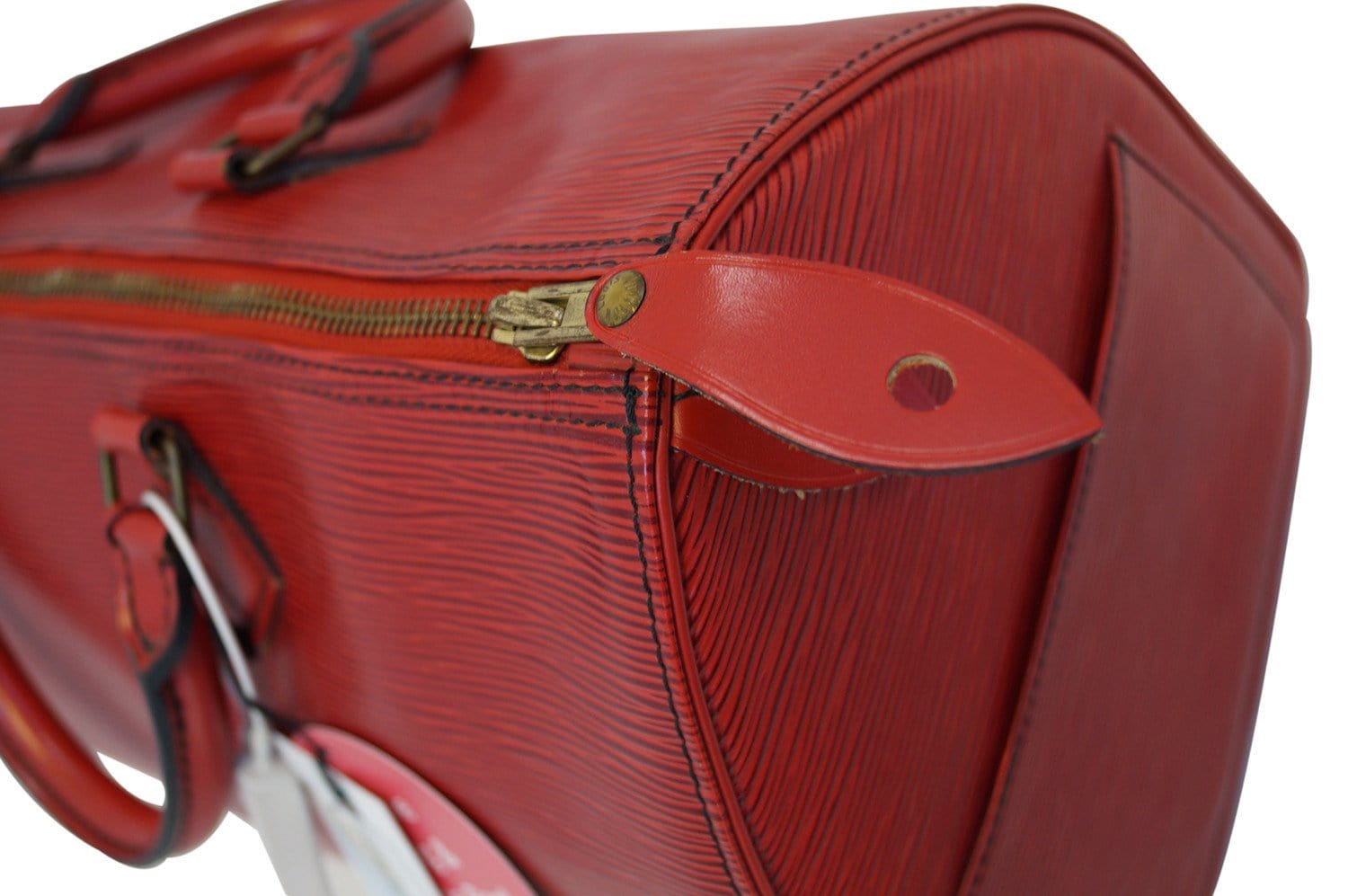 Louis+Vuitton+Speedy+Satchel+Medium+Red+Leather for sale online
