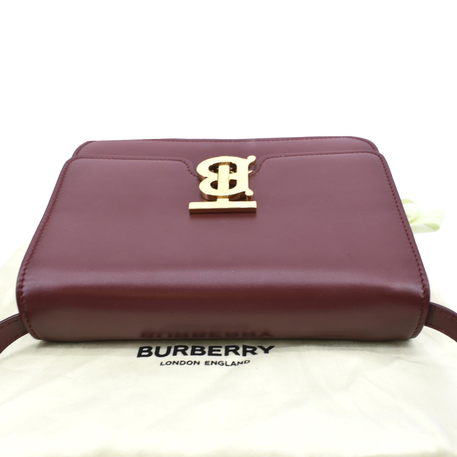 Burberry Crimson Small Leather Tb Bag for Women
