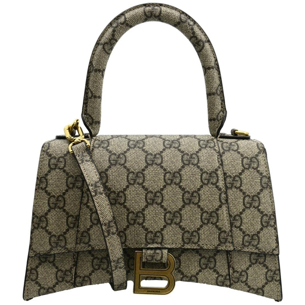Gucci x Balenciaga Hourglass GG Supreme Shoulder Bag - Front