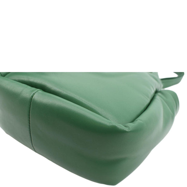 Prada Small Padded Soft Leather Shoulder Bag Dark Green - Bottom Right