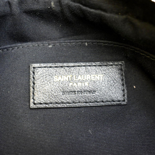 YVES SAINT LAURENT Lou Chevron Leather Camera Crossbody Bag Green