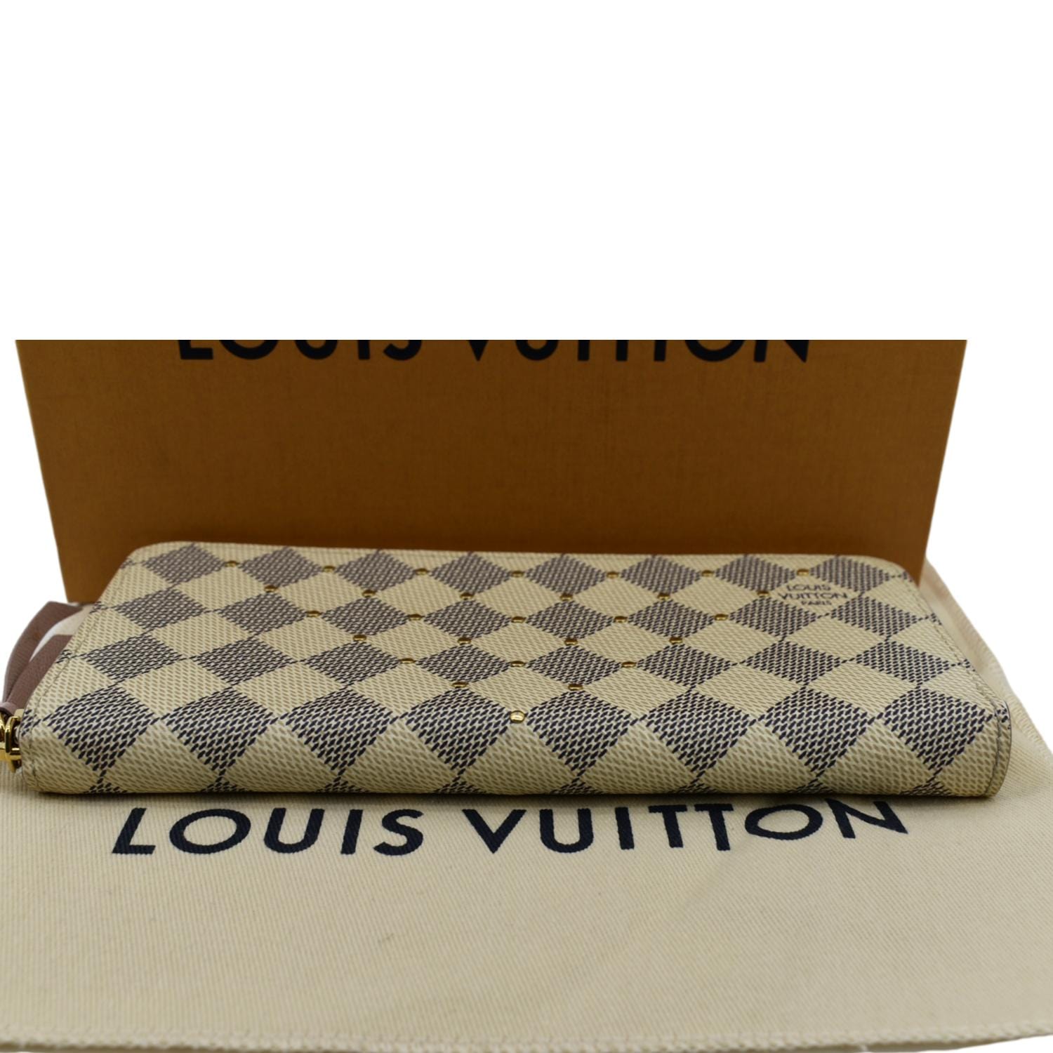 Louis Vuitton Damier Azur Canvas Rose Ballerine Clemence Wallet