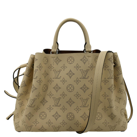 LOUIS VUITTON Bella Mahina Calf Leather Tote Shoulder Bag Cream