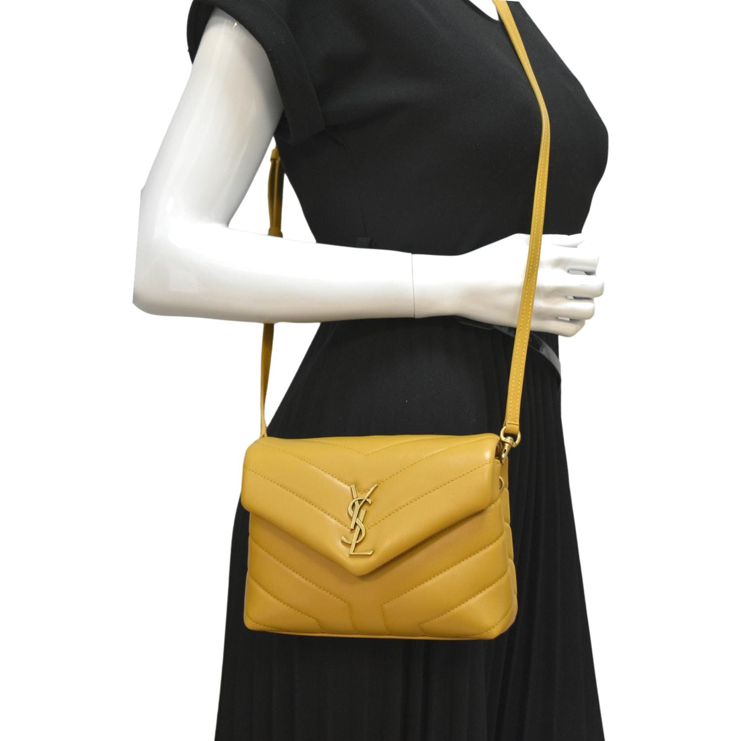 Ysl Mini YVES SAINT LAURENT Mini Loulou Leather Crossbody Bag Yellow