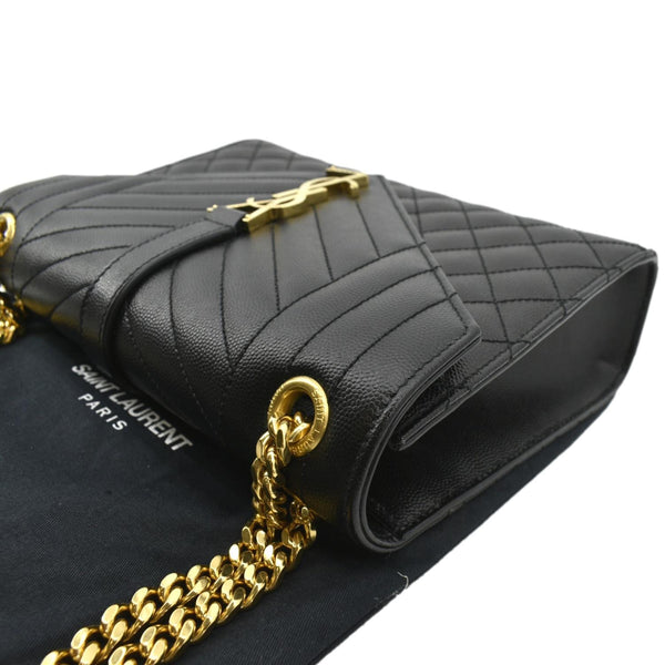 YVES SAINT LAURENT Envelope Medium Matelasse Leather Crossbody Bag Black